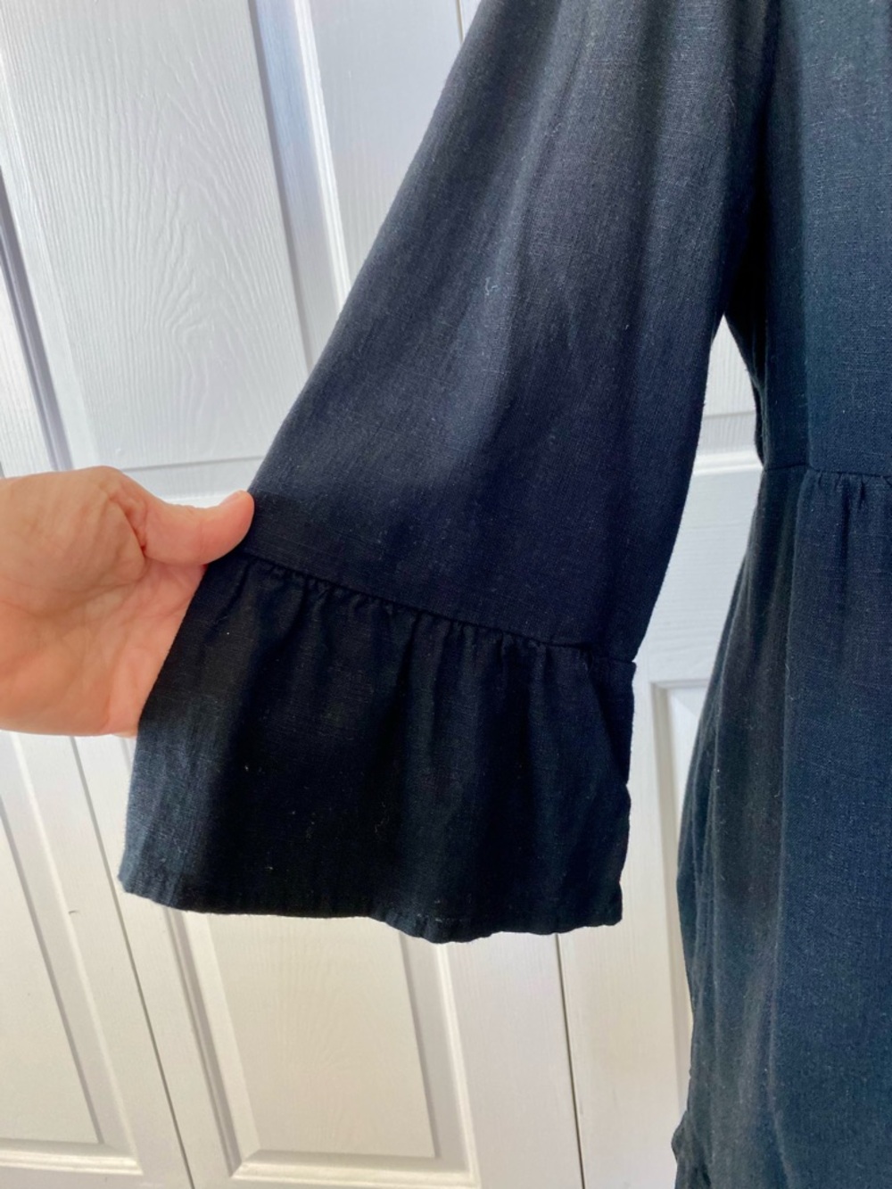 J Jill Black Jardin Notch-neck Tiered Shift Dress - Picture 3 of 7